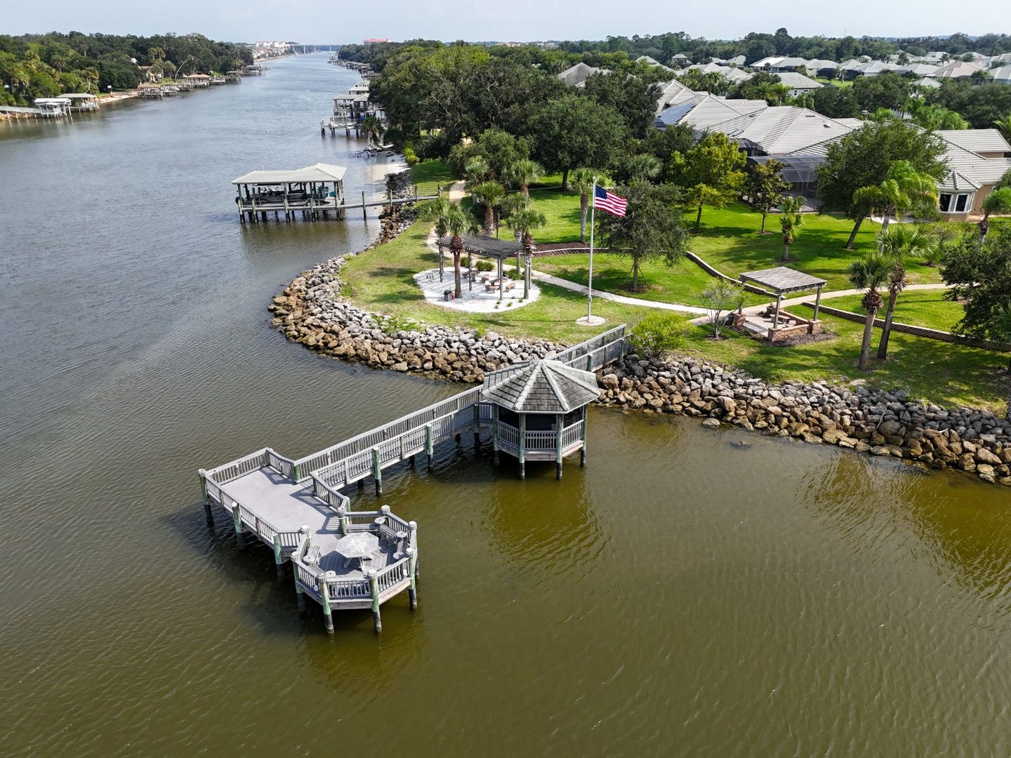 Private Phase I fishing pier and gazebo on the Intracoastal